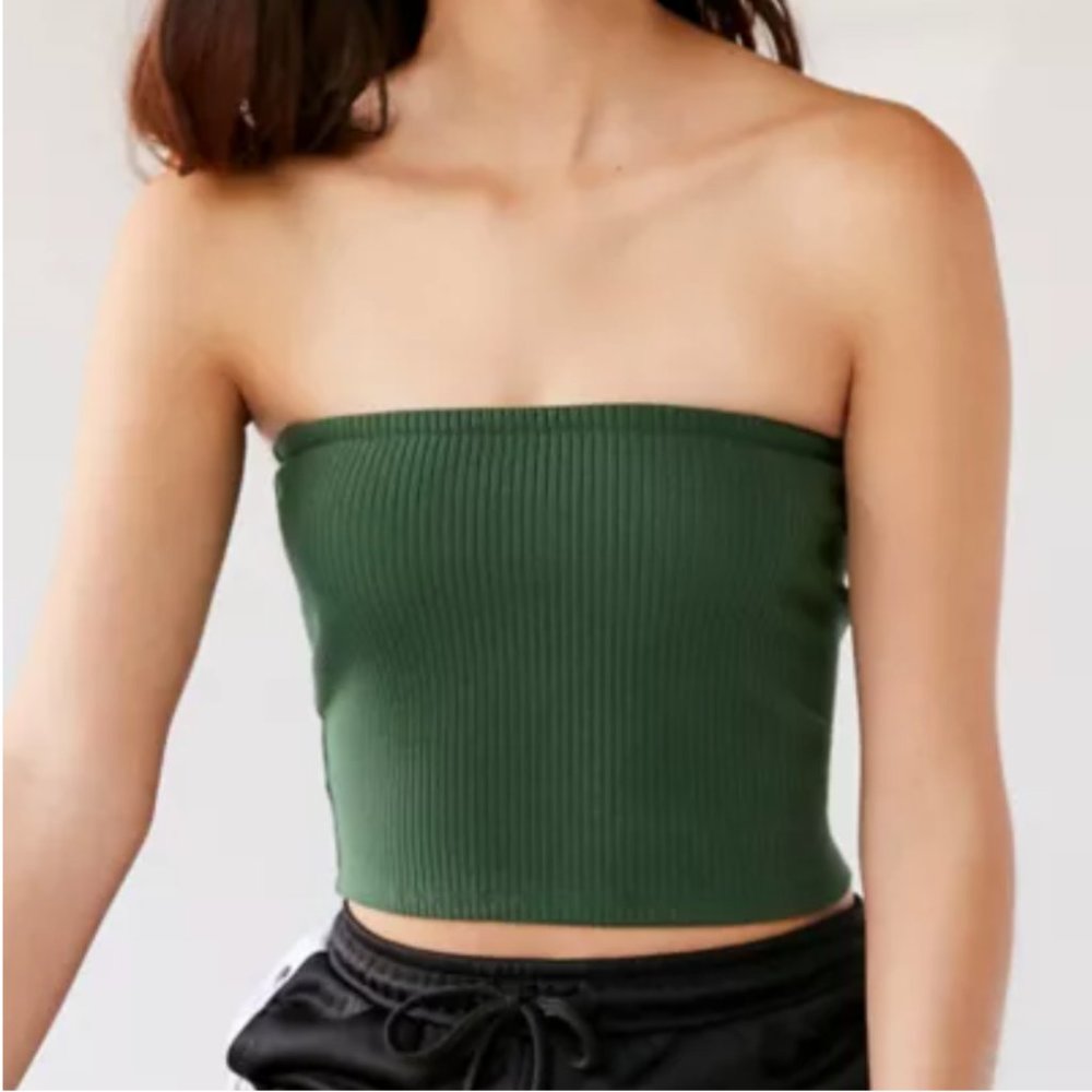 Urban Outfitters Hallie Ribbed Knit Cropped Tube Top